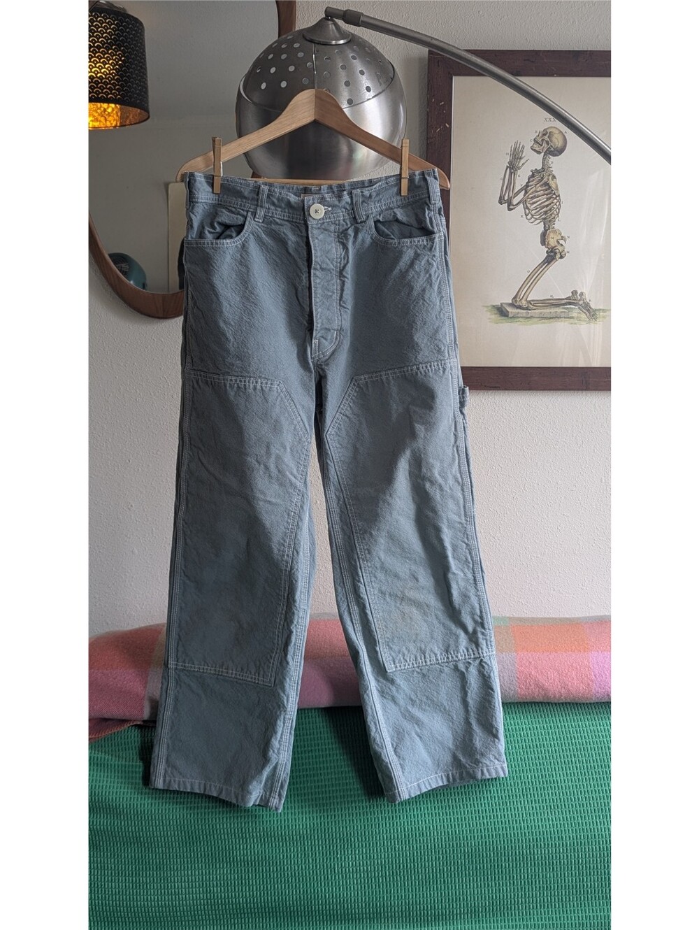 Jesse Kamm Patchfront Handy Pant, Shark w/ Natural Stitch
